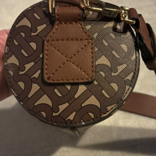 Burberry small leather bag new, brown multicolor