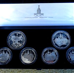 MΟΣΧΑ USSR 5 ασημένια νομίσματα 2X10 & 4X 5 ρούβλια 1980 ΟΛΥΜΠΙΑΚΟΙ ΑΓΩΝΕΣ Ασήμι, στη γνήσια θήκη.