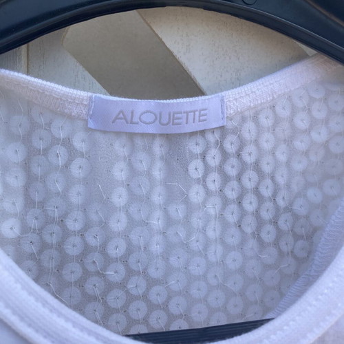 Alouette white sleeveless dress with sequins and adjustable waist like new