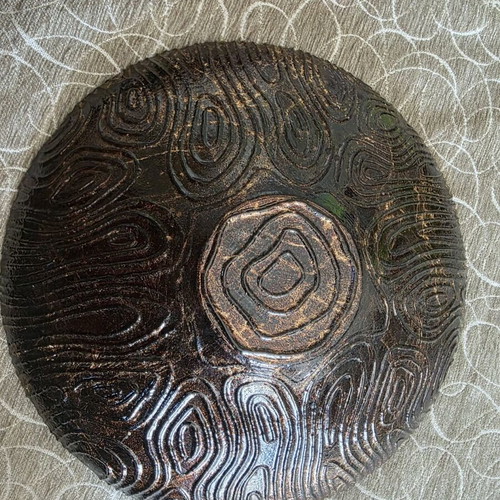 Modern platter with abstract gold design, like new