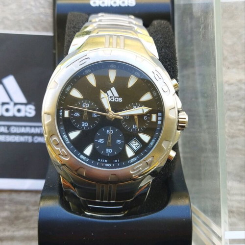 Adidas 10-5063 men's watch new, chronograph, black-silver