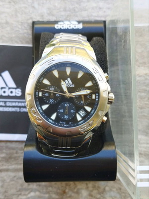 Adidas 10-5063 men's watch new, chronograph, black-silver