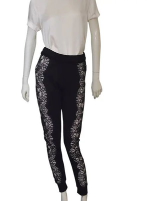 Philipp Plein black pants used, size S, cotton with lace