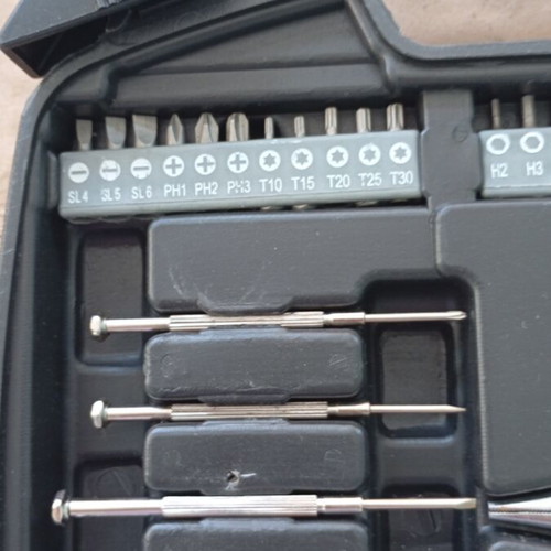 Tool set new with screwdrivers, pliers, scissors and case