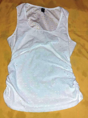 Shein White Embroidered Tank Top Large like new