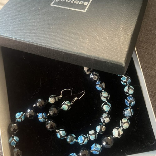 Handmade Jewelry Set with 925 Silver and Semi-Precious Stones like new