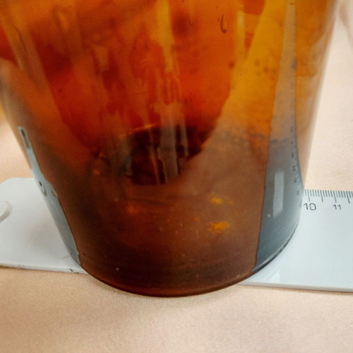 Pharmacy bottles used, set of three amber 1960s