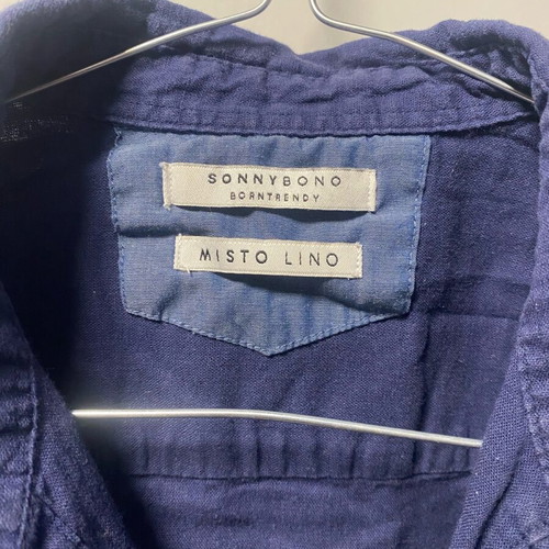 Linen shirt short sleeve size M used, blue