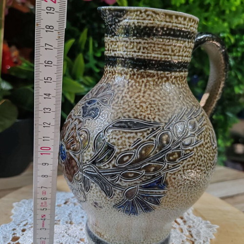 German Bembel ceramic wine jug 1989, handmade