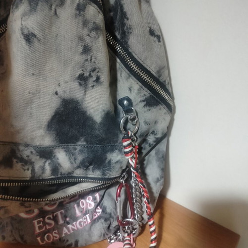 Guess Denim Backpack tie-dye acid wash like new, gray