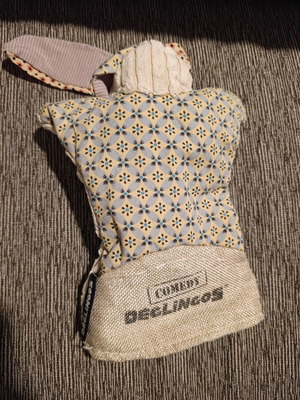 Les Déglingos Coquelicos the Rabbit hand puppet doudou