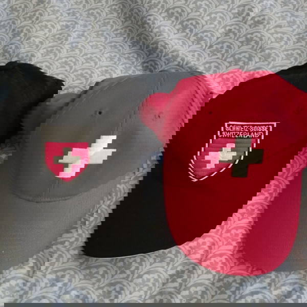 2 καπέλα μαζί Ελβετία Switzerland one size