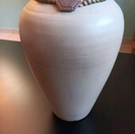 Gray beige vase 25cm ceramic used