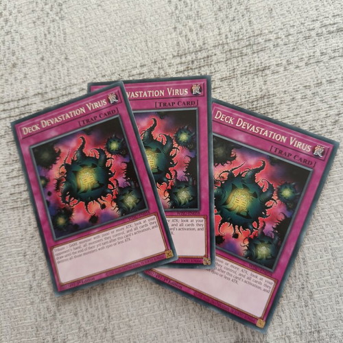 Yu-Gi-Oh Deck Devastation Virus Rare, pack of 3, like new