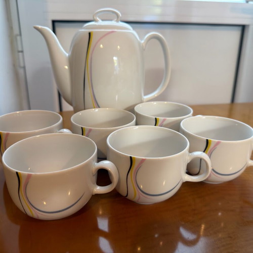 Walbrzych Poland vintage coffee set used, porcelain