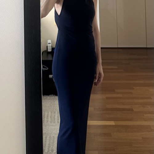 Zara Elegant Halter Maxi Dress, navy blue, size S