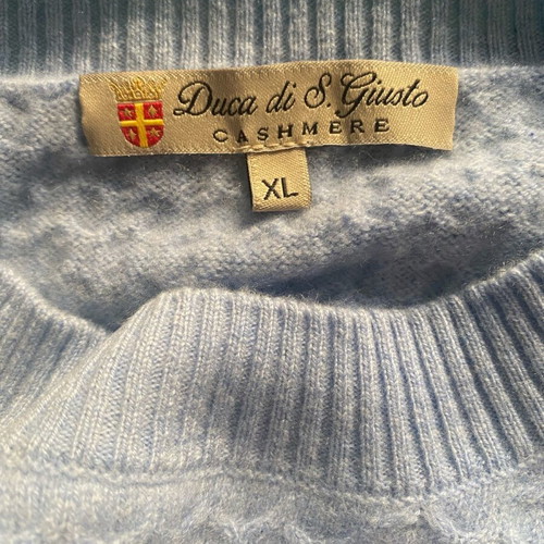 Duca di S.Giusto blue cashmere pullover XL new