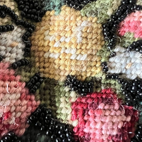 Motivi vintage hand bag like new with beads and embroidered roses