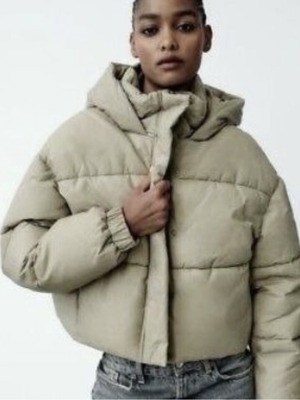 Zara waterproof jacket new, beige
