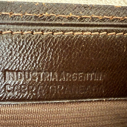 Vintage δερμάτινο πορτοφόλι μεταχειρισμένο Mattaldi καφέ κοκκώδες δέρμα