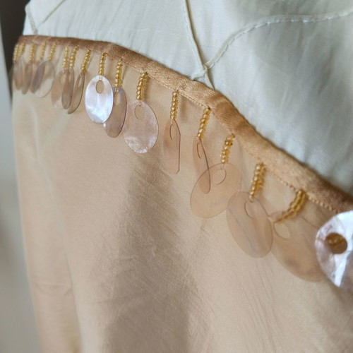 Curtain set 1.40x2.20 meters with decorative details, satin quality