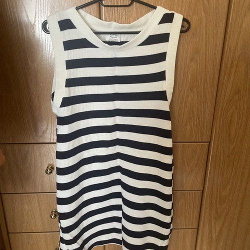 Mini dress Zara used, dark blue with white, straight fit