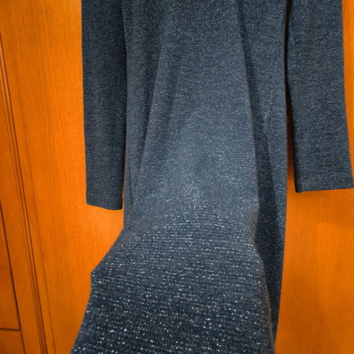 Lurex turtleneck dress blue like new Caramella midi