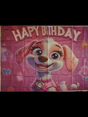 Skye Paw Patrol Happy Birthday Banner like new