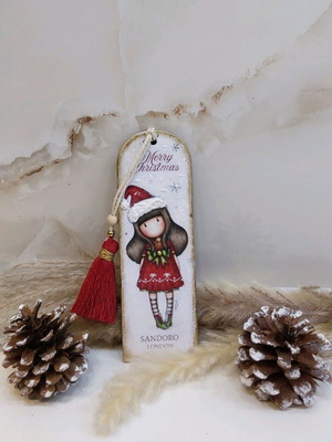 Handmade wooden Christmas bookmark new