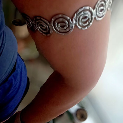 Ancient Greek Arm Bracelet with Spirals like new, silver