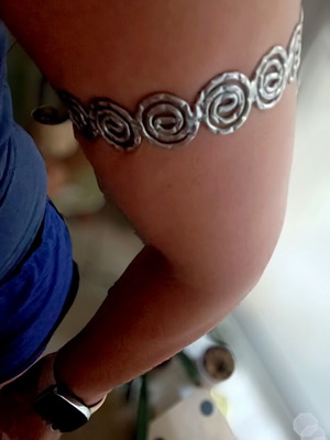Ancient Greek Arm Bracelet with Spirals like new, silver