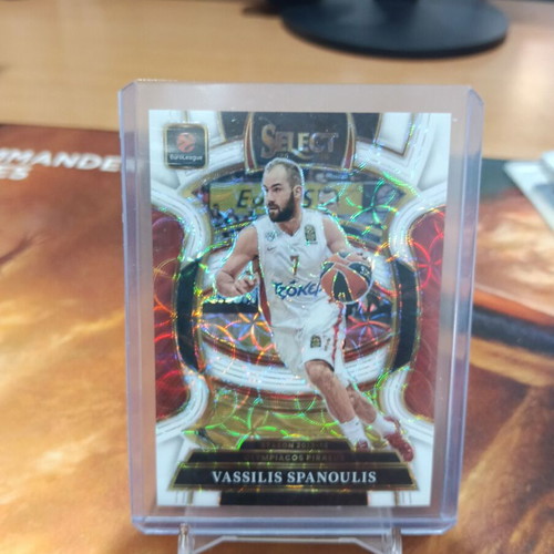 Vassilis Spanoulis 2025-26 Panini Select EuroLeague white sparkle parallel card 16/35 Olympiacos