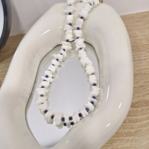 Handmade coral and lapis lazuli necklace made to order