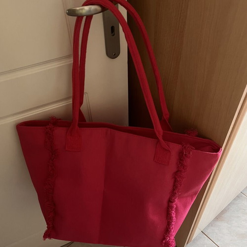 MC2 Saint Barth "Vanity" canvas tote bag, neon fuchsia