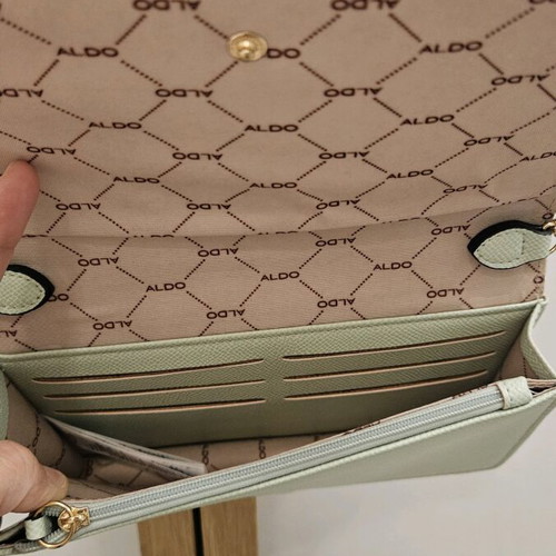 Aldo crossbody bag new, pistachio with gold details