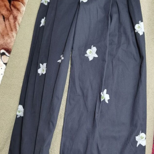 Pinko Sicilia XS pants new wide-leg with orchid print