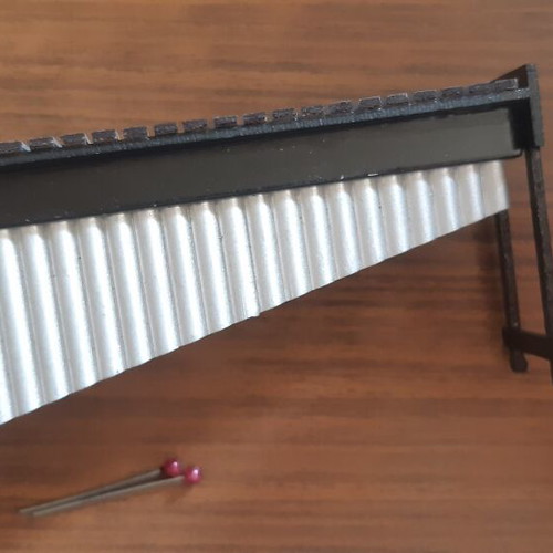 Set of musical instruments like new, wooden and metal miniatures