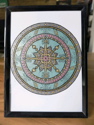 Hand-colored frame no. 3 new, ideal for children's room