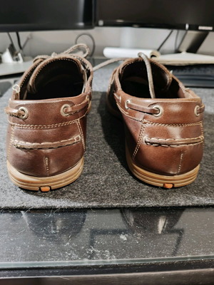 Men's leather boat shoes used, brown, size 41