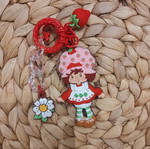 Strawberry Shortcake keychain new multicolor plastic