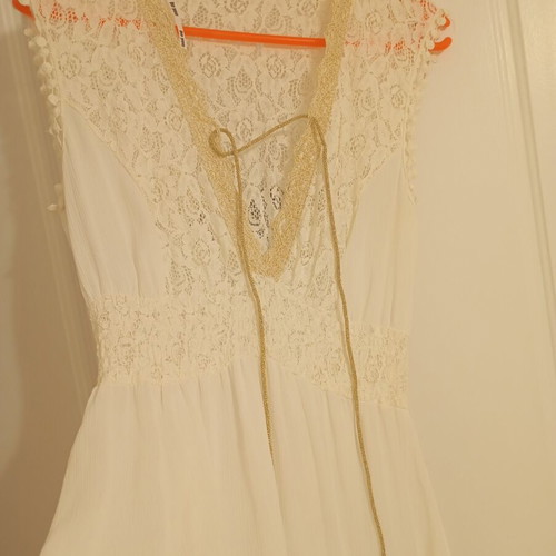 Boho white dress like new, suitable for civil wedding