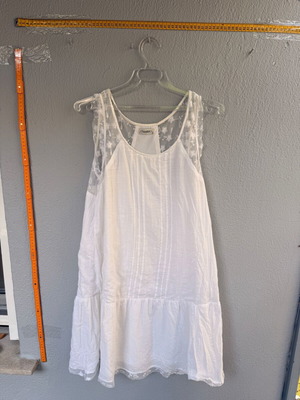 Pull & Bear White Boho Dress with Lace and Embroidery like new