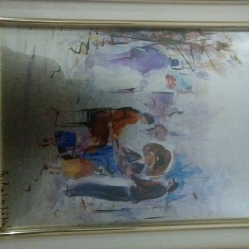 Painting by Spyros Diakoumakos like new, 44x39 with frame