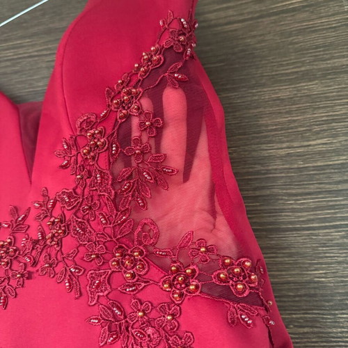 Evening dress with embroidery and side transparencies, mermaid hem M-L like new