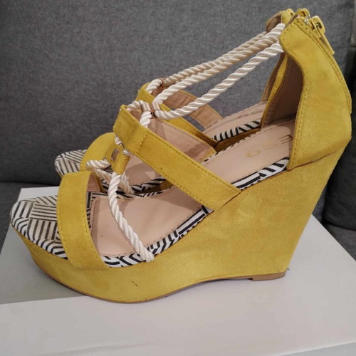 Yellow platform sandals size 40