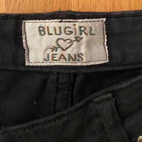 Blugirl Jeans pants black like new with silver dots size Small