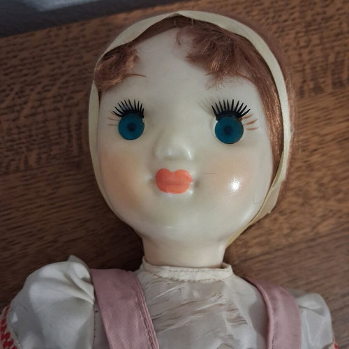 Vintage USSR doll 44cm used, clothes with wear