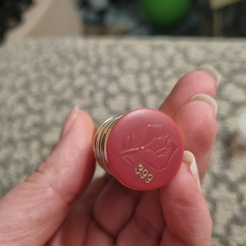 Lancome L'Absolu Rouge lipstick used, shade 399