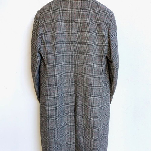 Philip Landau Bond Street Prince of Wales Wool Coat Tailormade Like New