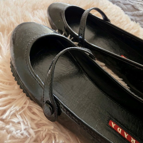 Prada patent leather ballerinas as new